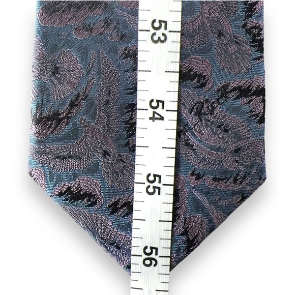 Nina Ricci Mens Tie 3.25 x 56 Short Doves in Flight 100% Silk Blue Purple Black - Picture 11 of 11